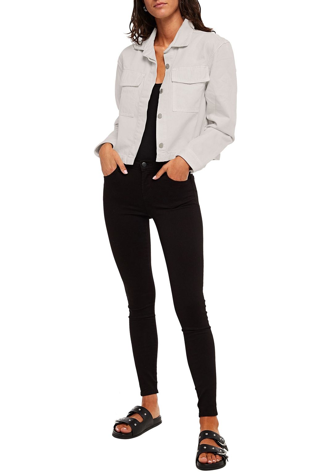 J BRAND Camille cropped cotton-gabardine field jacket
