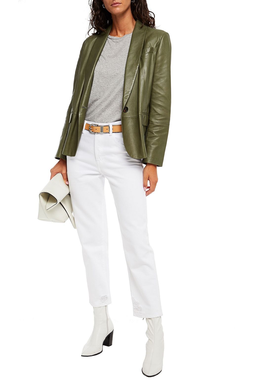 J BRAND Wynne cropped high-rise straight-leg jeans