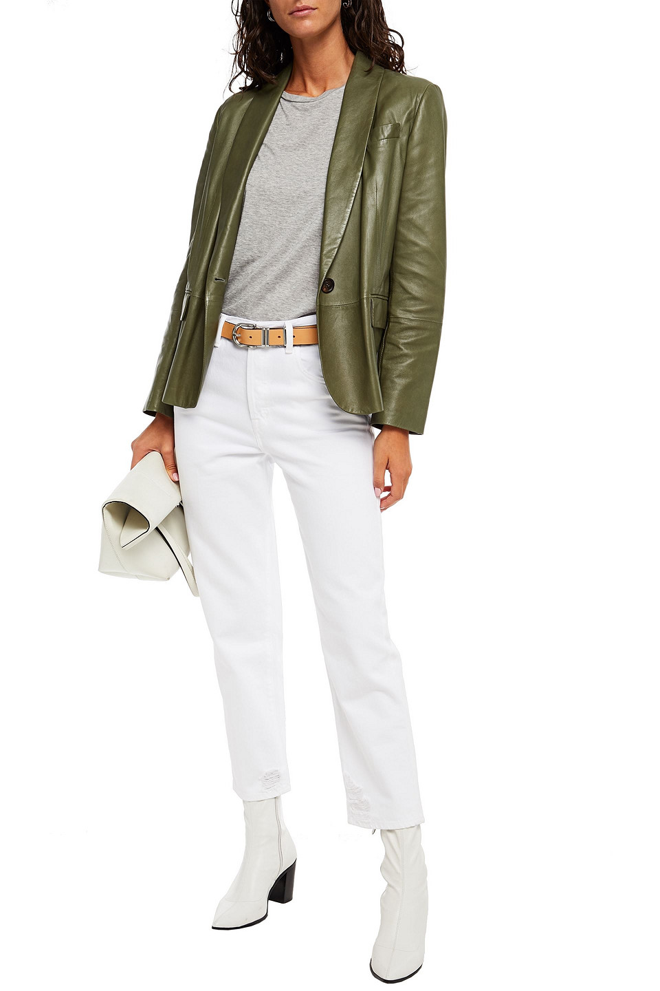 J Brand Wynne Cropped High-rise Straight-leg Jeans In White