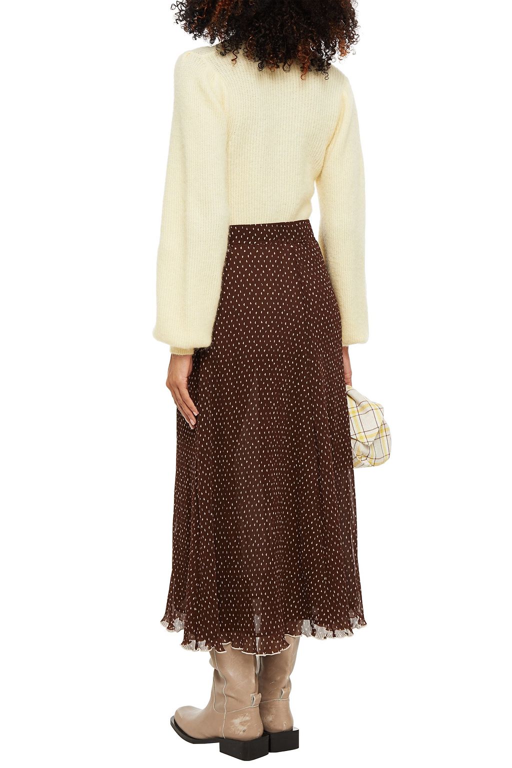 GANNI Brushed ribbed-knit sweater
