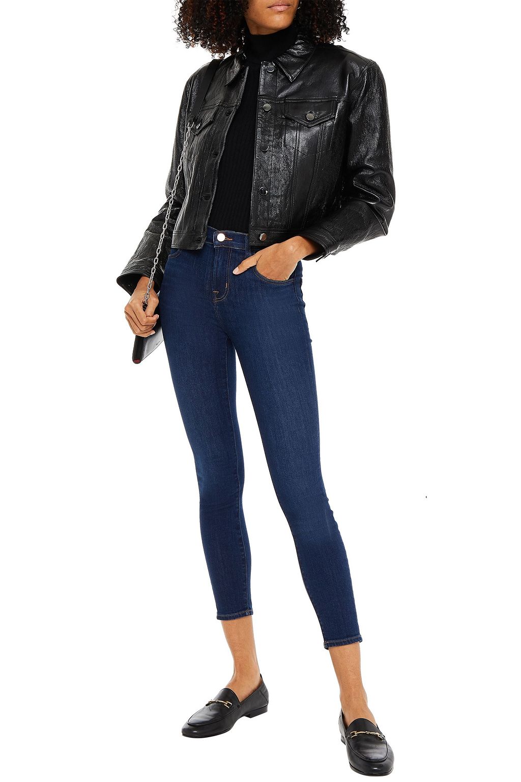 J BRAND Cropped high-rise skinny jeans