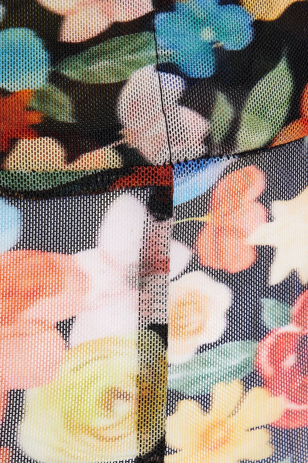 GANNI Floral-print mesh leggings
