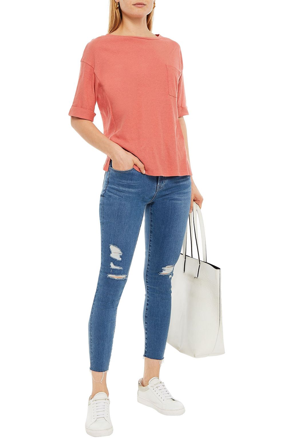 J BRAND Alana distressed high-rise skinny jeans