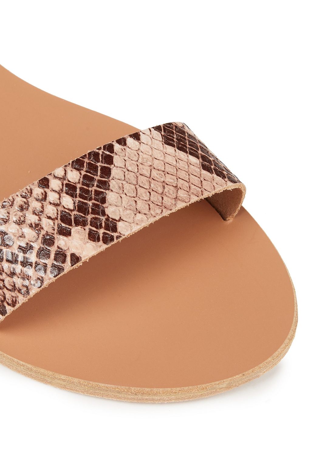 ANCIENT GREEK SANDALS Clio snake-effect leather sandals