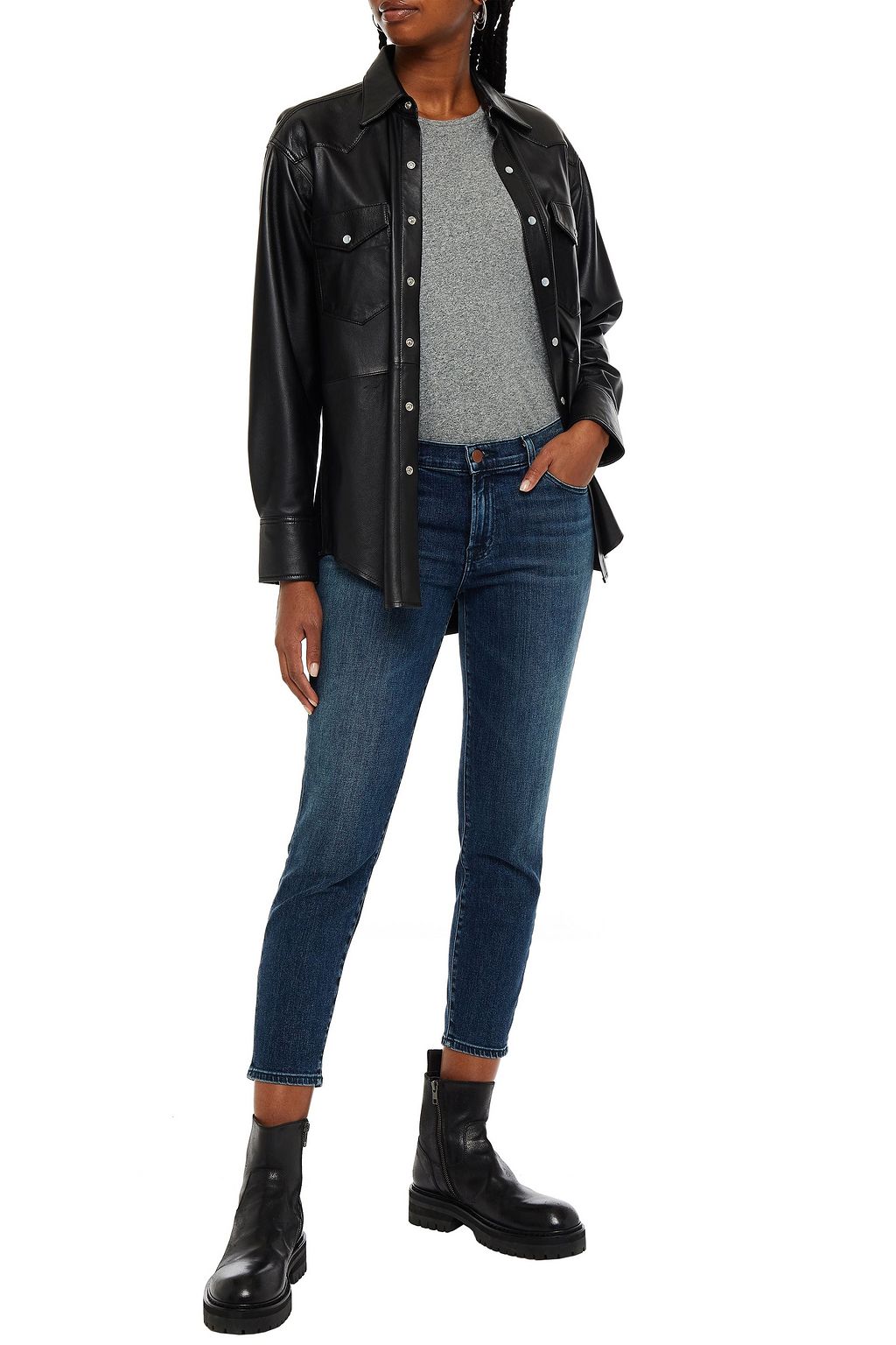 J BRAND Cropped mid-rise skinny jeans