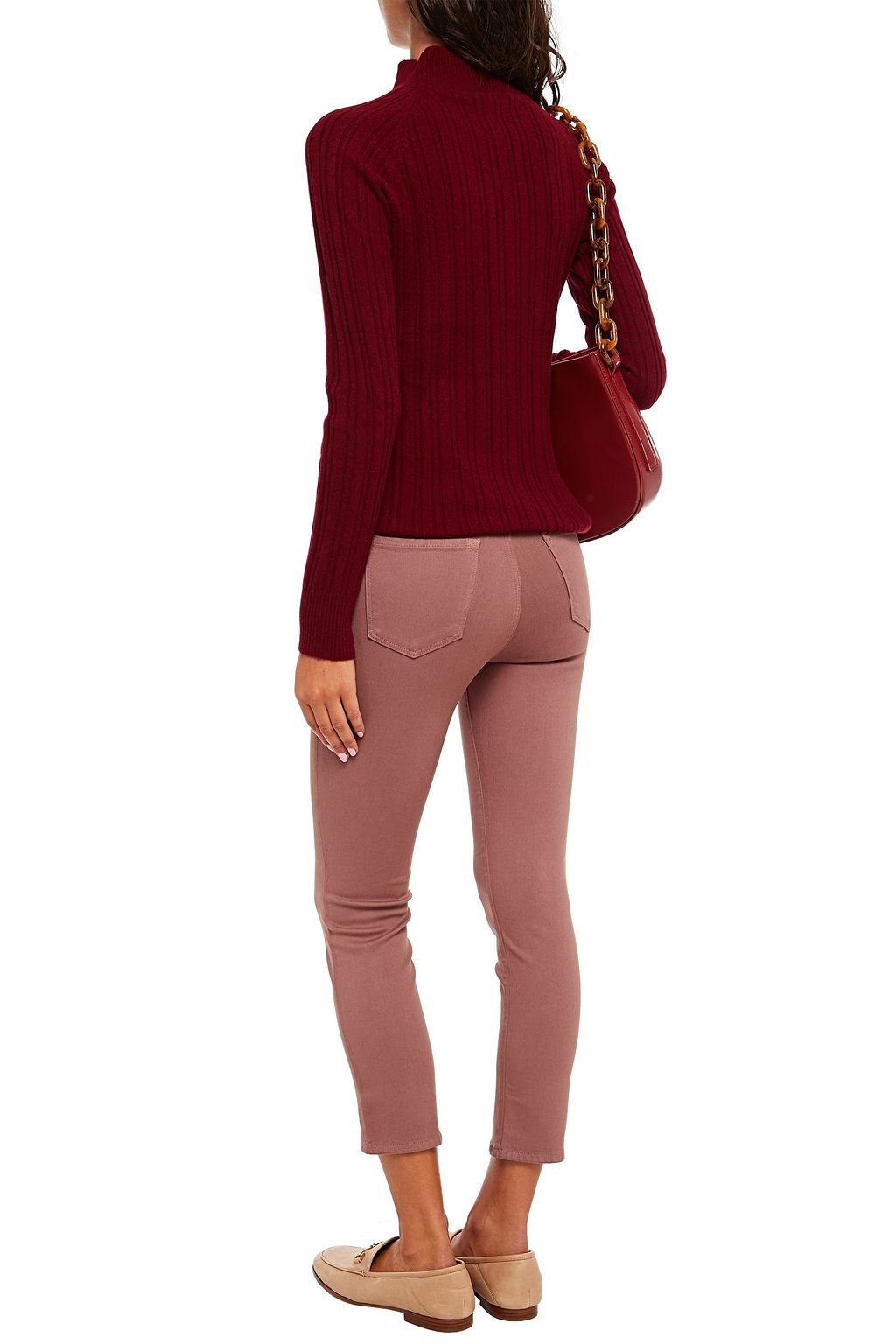 J BRAND Cropped high-rise slim-leg jeans
