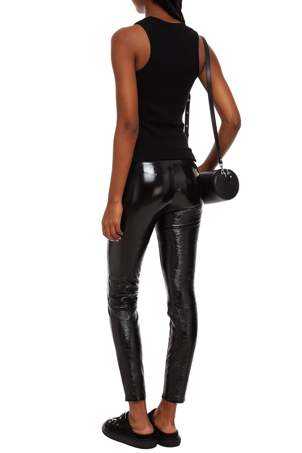 J BRAND Edita crinkled patent-leather leggings