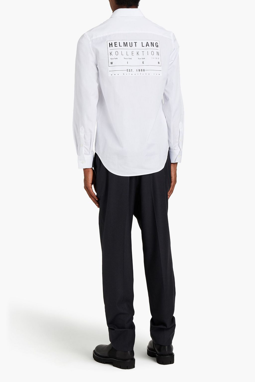 HELMUT LANG Slim-fit printed cotton-poplin shirt