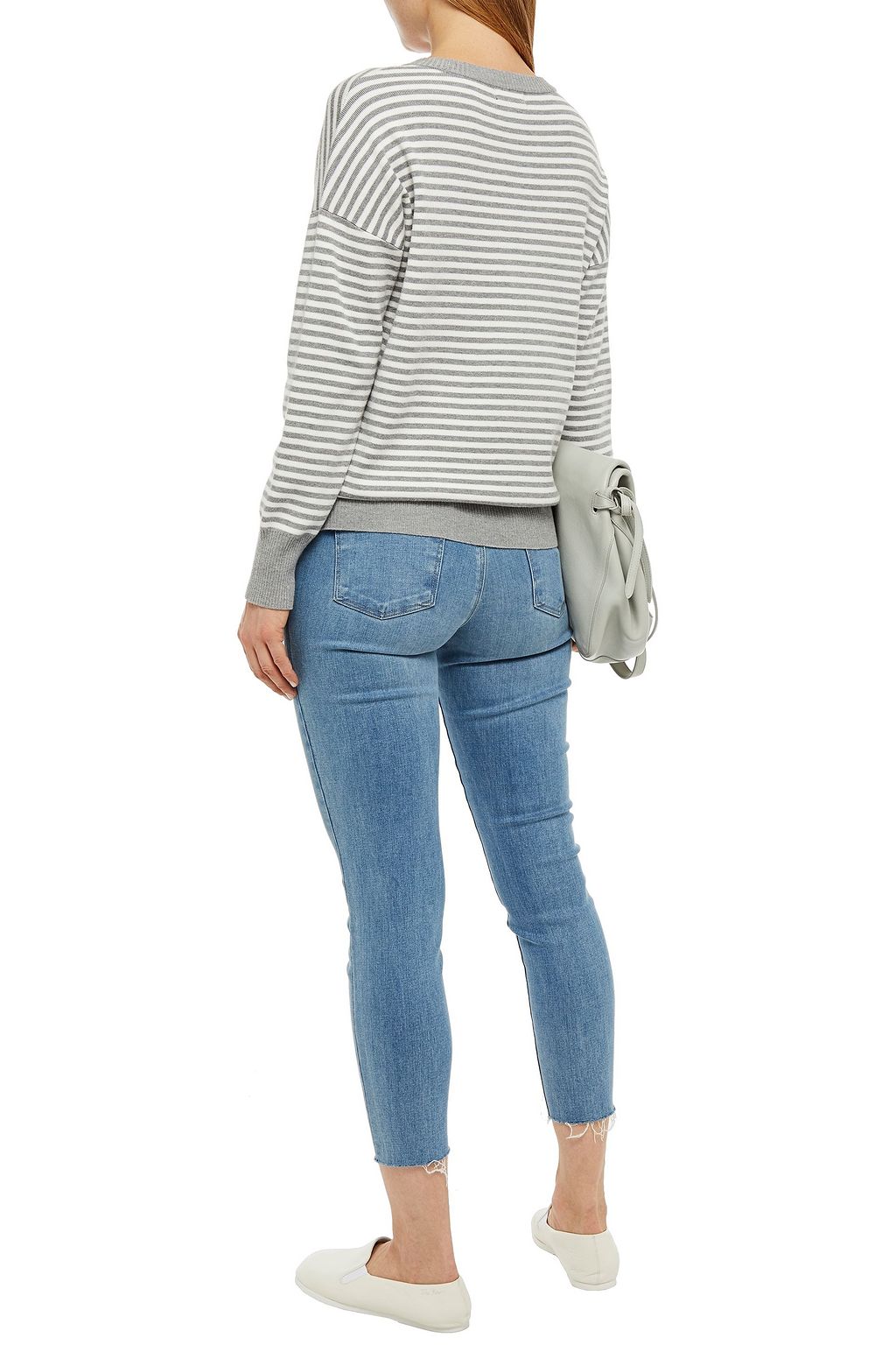J BRAND Frayed high-rise skinny jeans