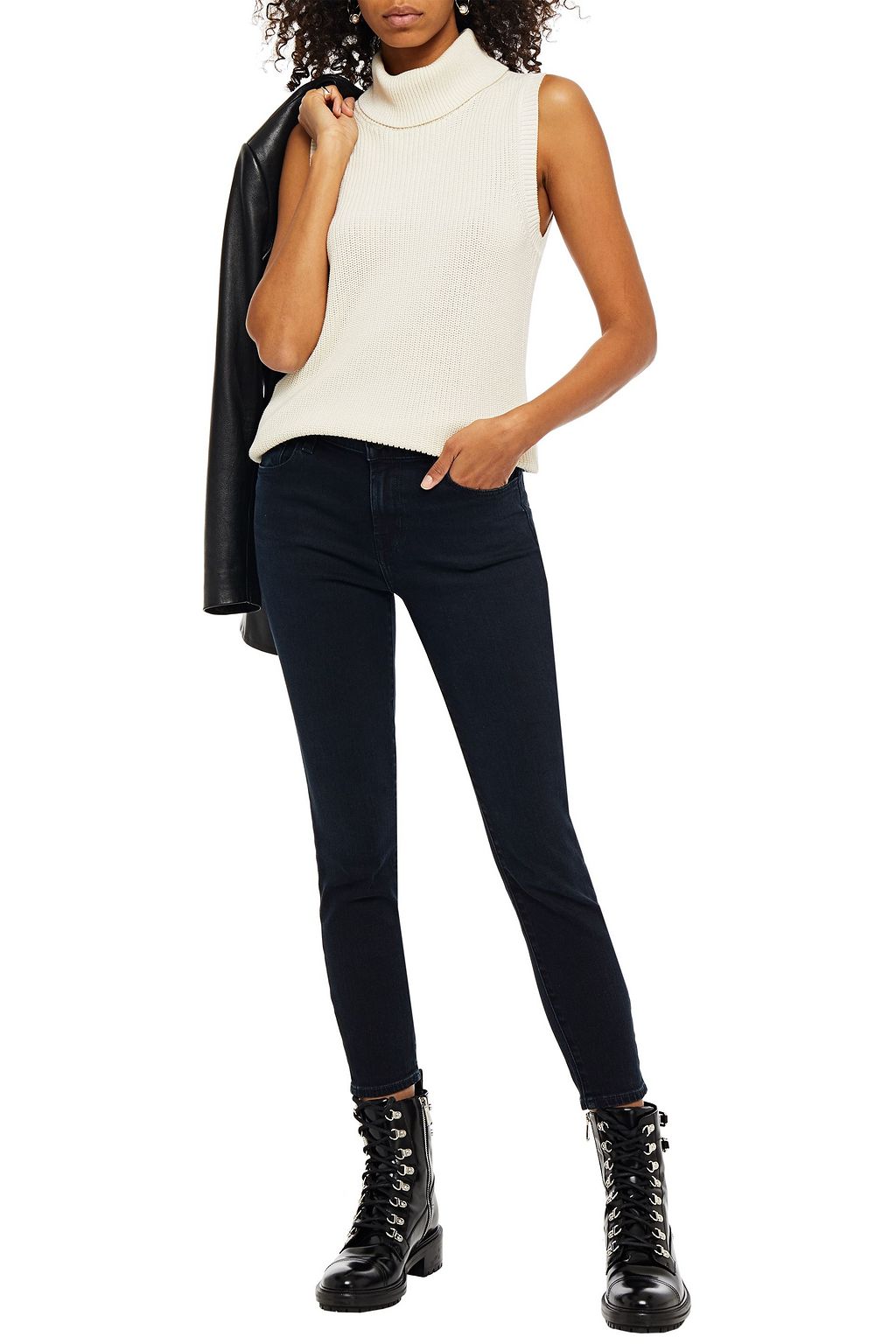 J BRAND Cropped mid-rise skinny jeans