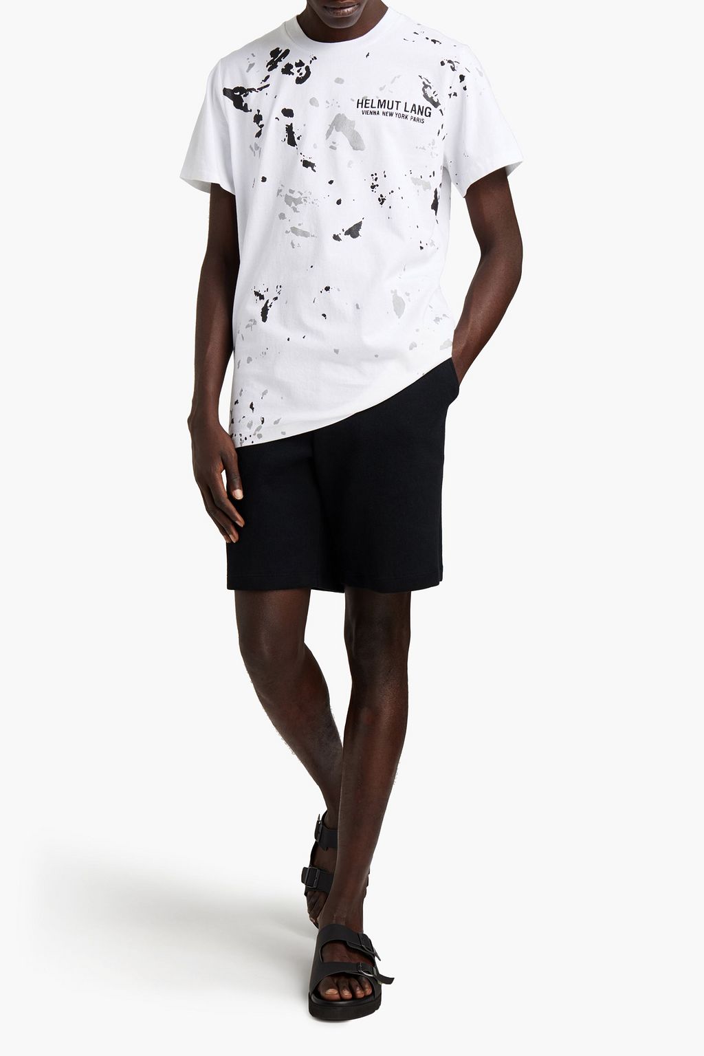 HELMUT LANG Standard Painter embroidered printed cotton-jersey T-shirt