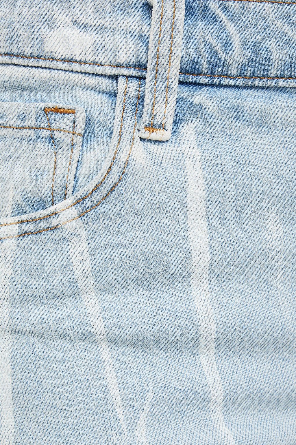 J BRAND Cropped printed high-rise slim-leg jeans