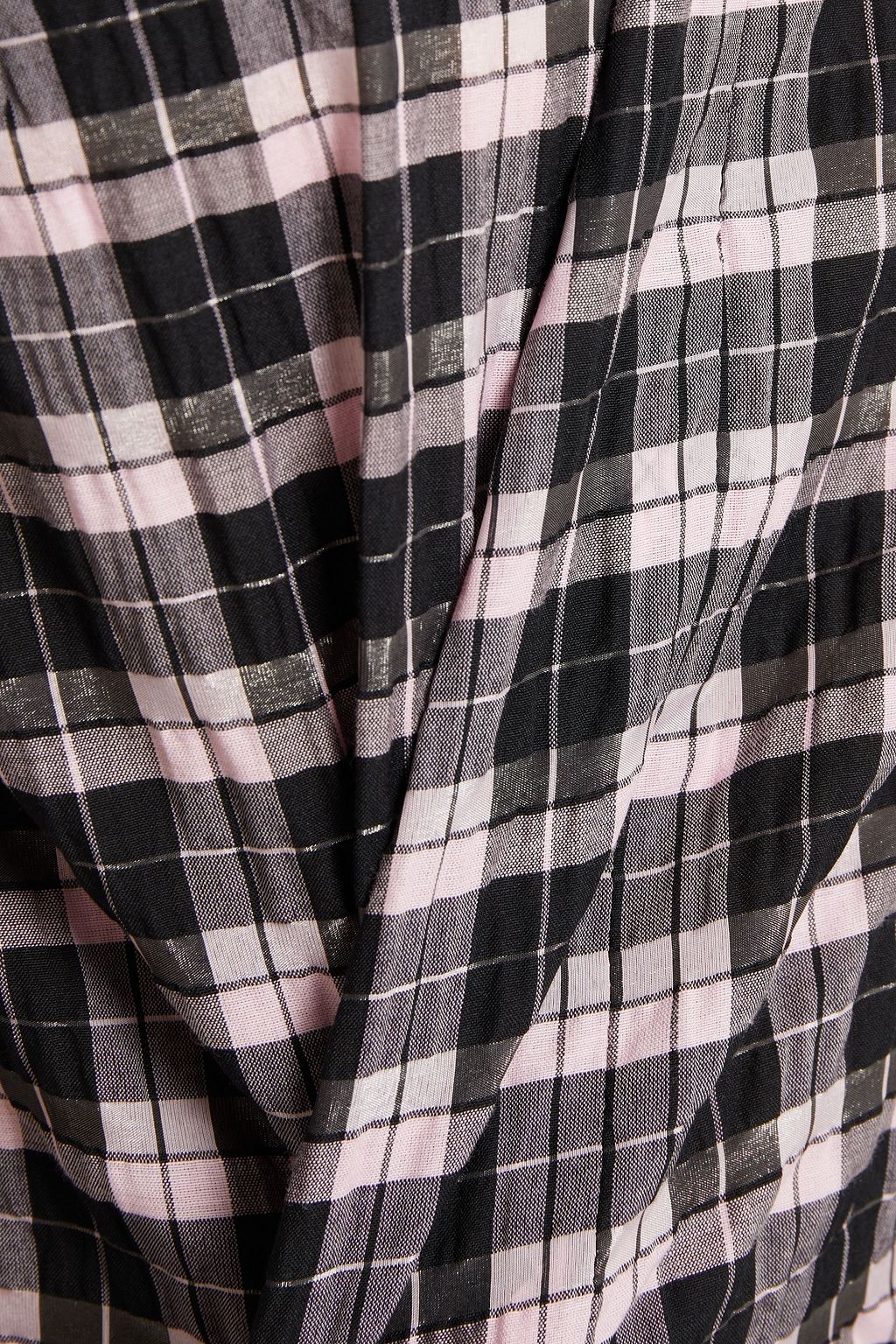 GANNI Checked cotton-blend mini dress