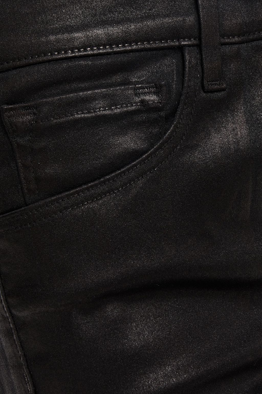 J BRAND Ruby cropped metallic coated high-rise slim-leg jeans