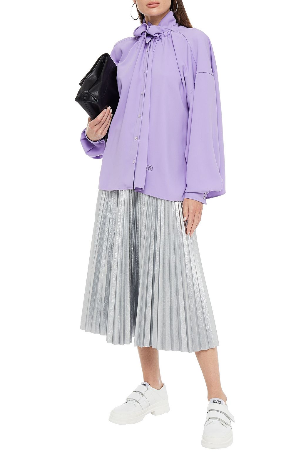MM6 MAISON MARGIELA Geraffte Oversized-Bluse aus Cady