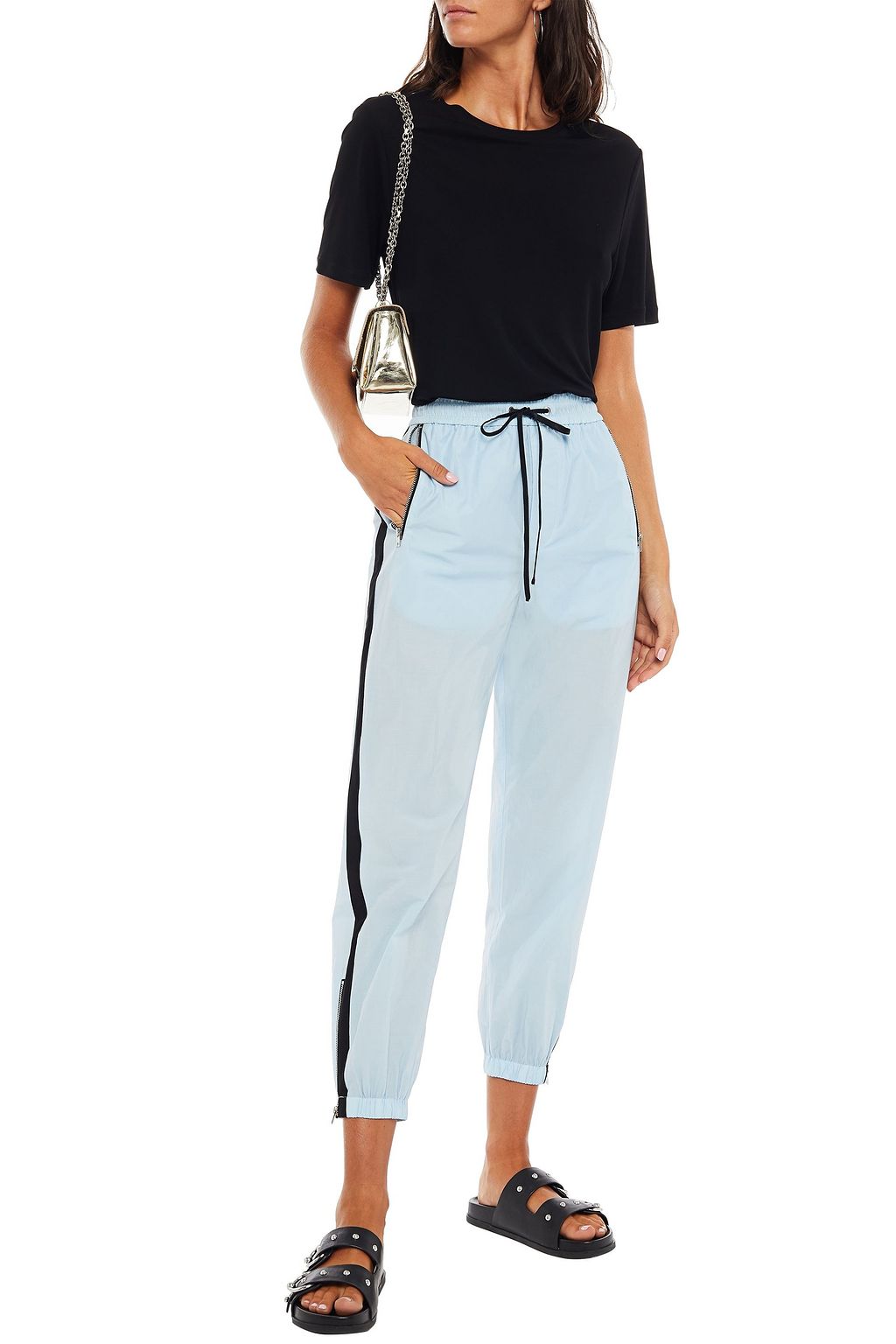 3.1 PHILLIP LIM Cropped cotton-blend poplin track pants