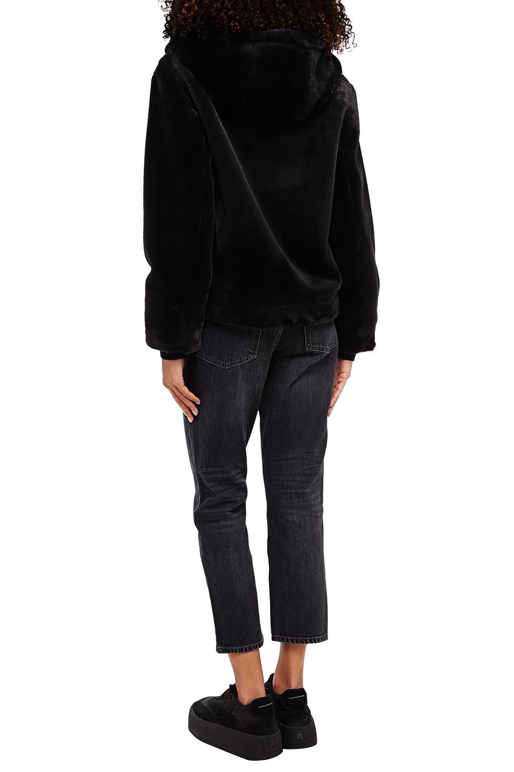 VINCE. Faux fur hooded jacket
