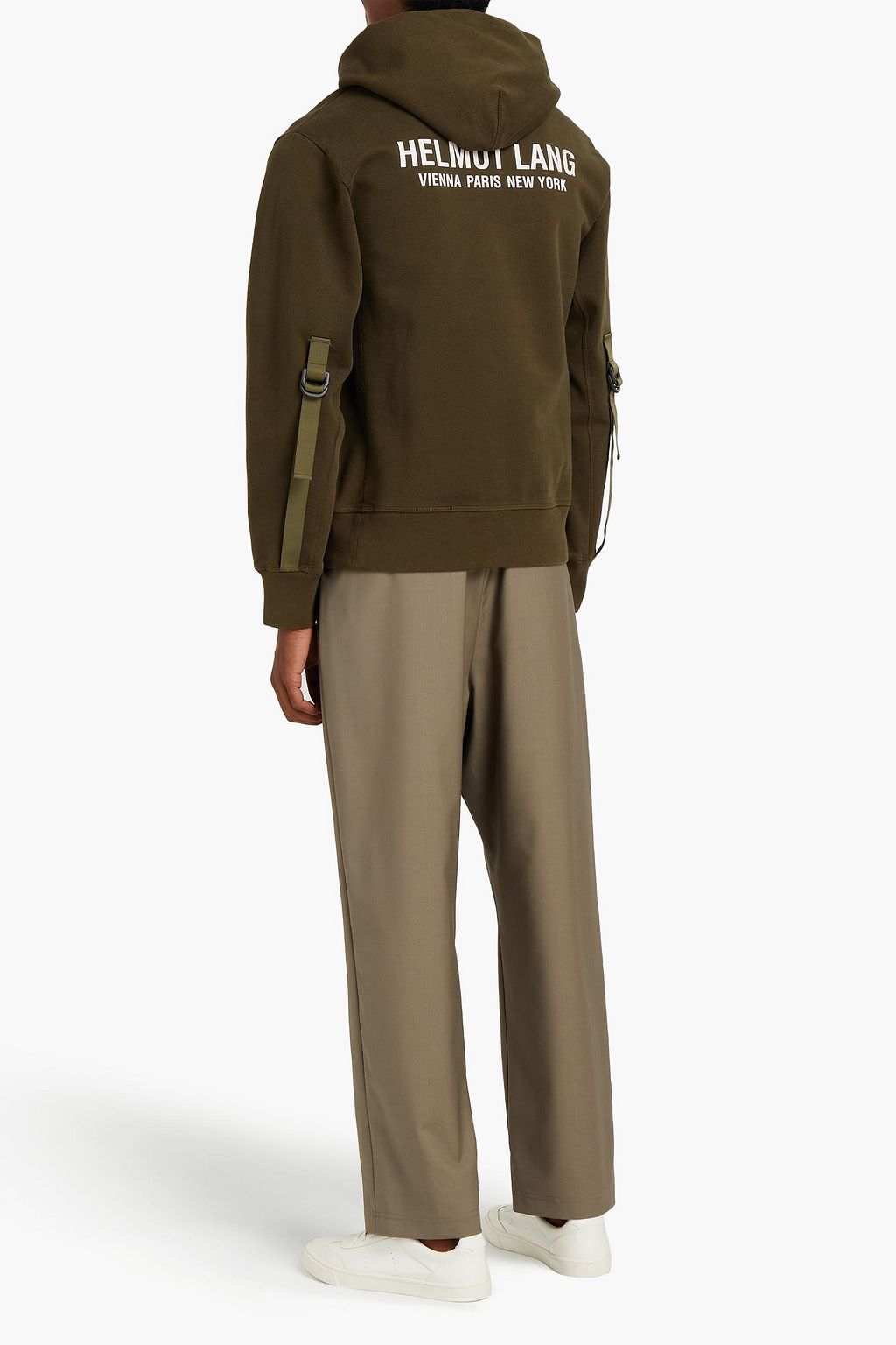 HELMUT LANG Printed cotton-fleece hoodie
