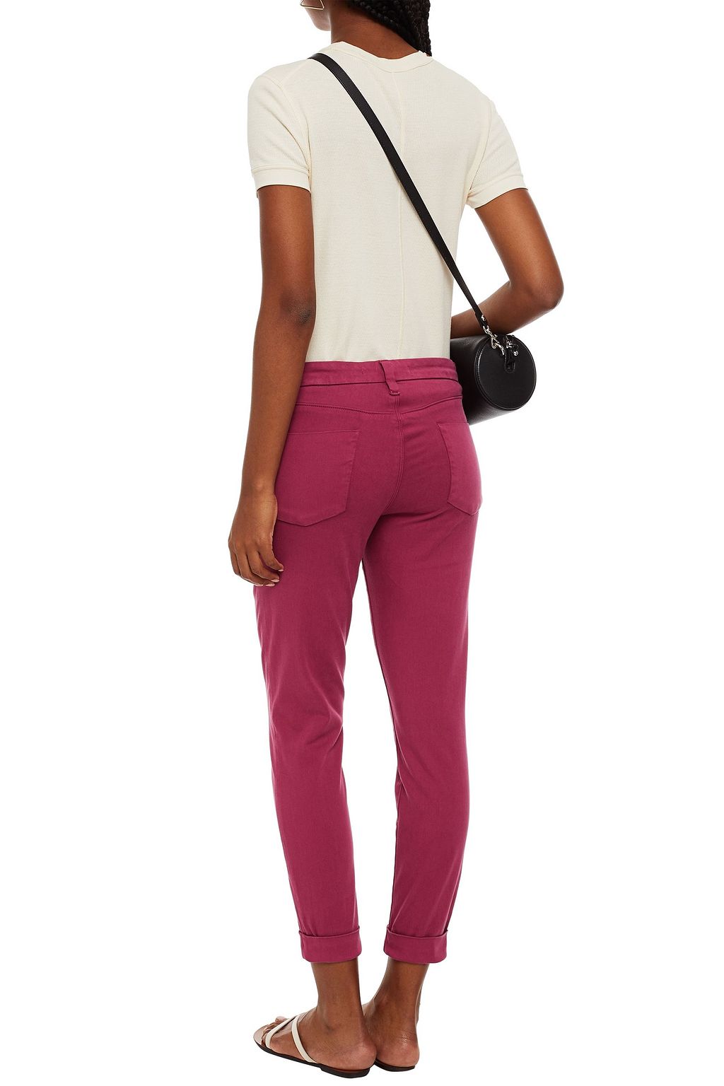 J BRAND Cropped cotton-blend skinny pants