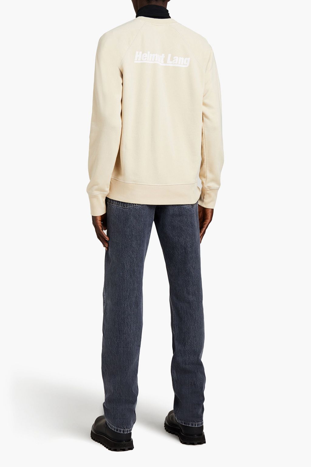 HELMUT LANG Printed French cotton-blend terry sweatshirt