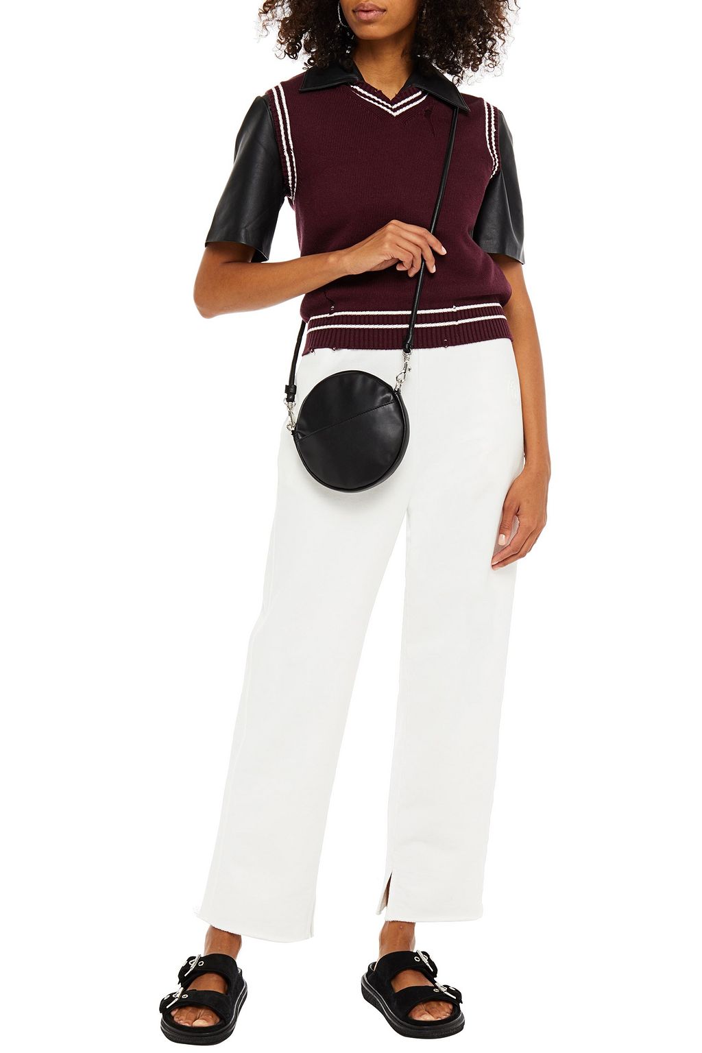 MM6 MAISON MARGIELA Cropped French cotton-terry track pants