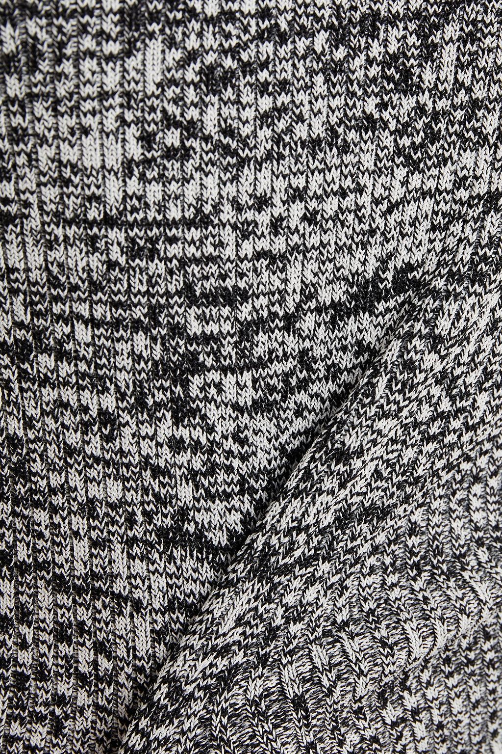 GANNI Button-detailed mélange ribbed-knit top