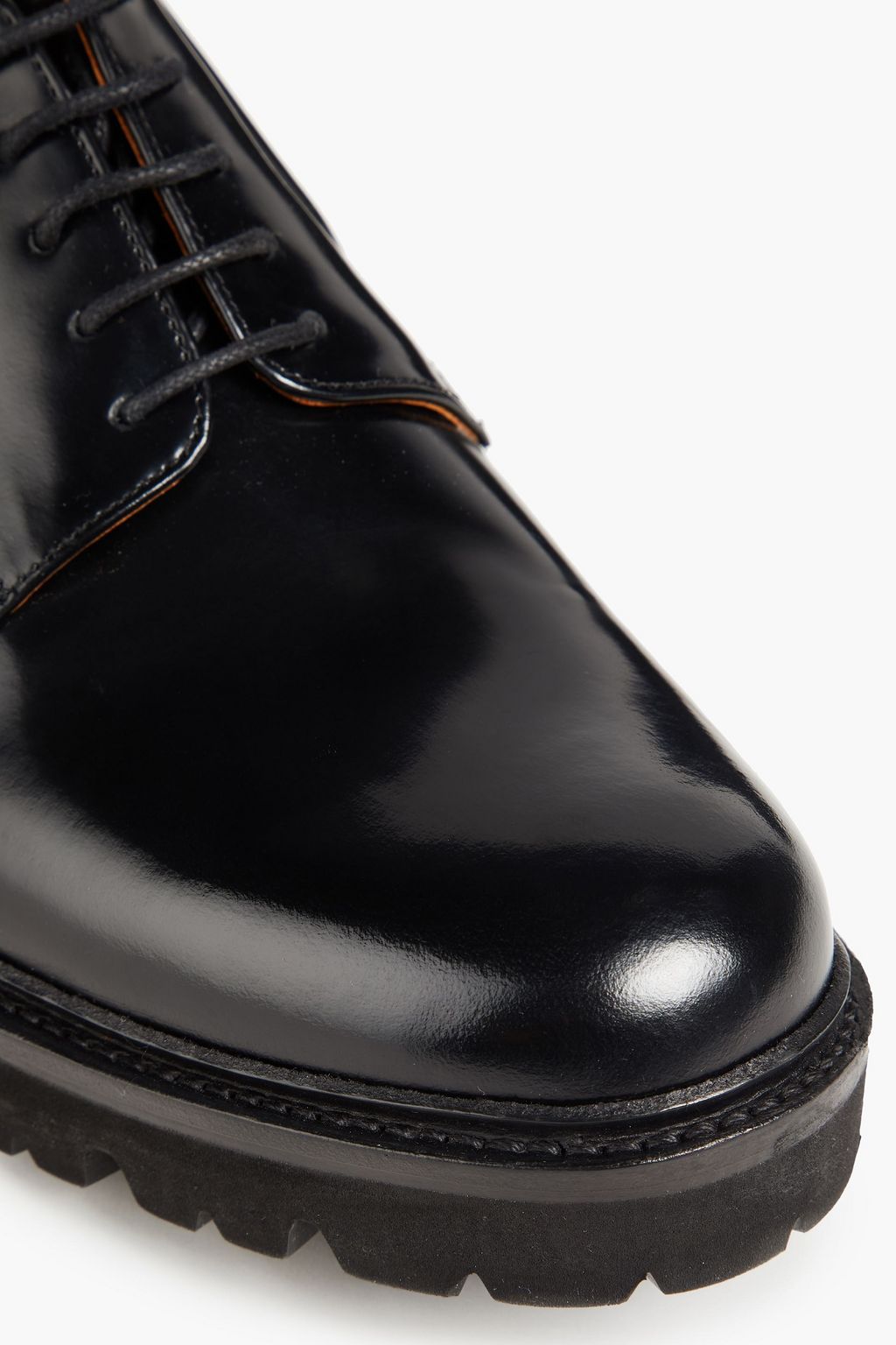 GRENSON Glossed-leather derby shoes