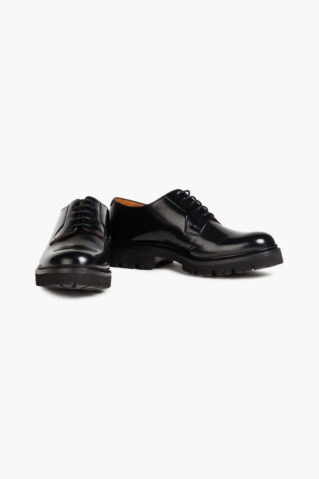 GRENSON Glossed-leather derby shoes