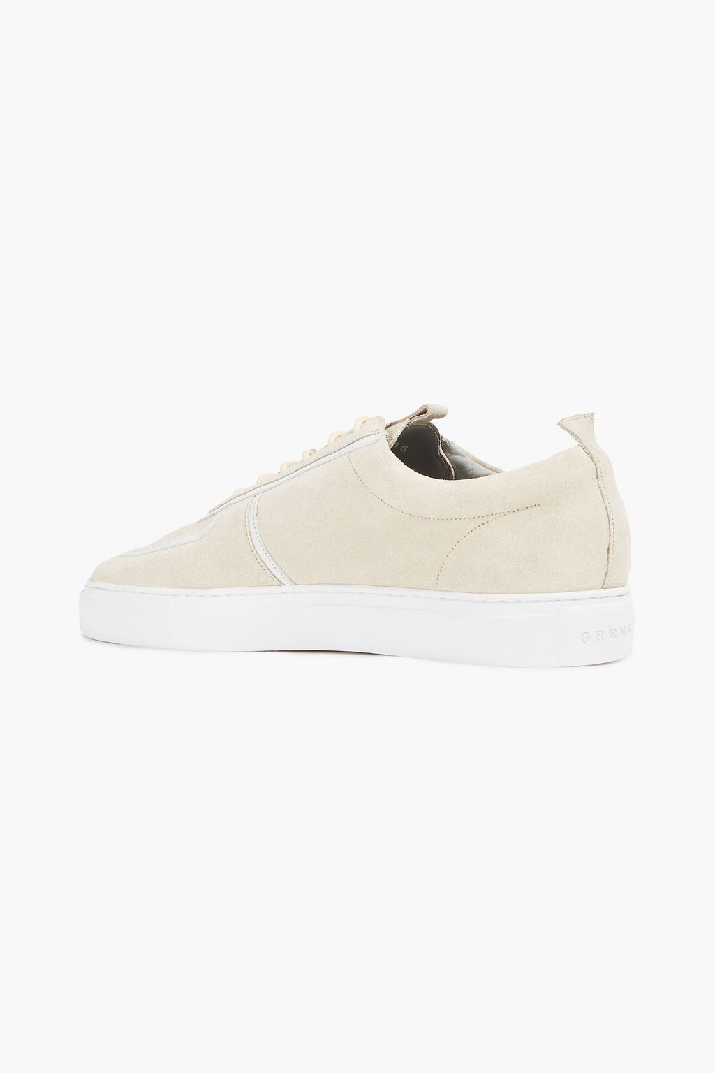 GRENSON Leather-trimmed suede sneakers