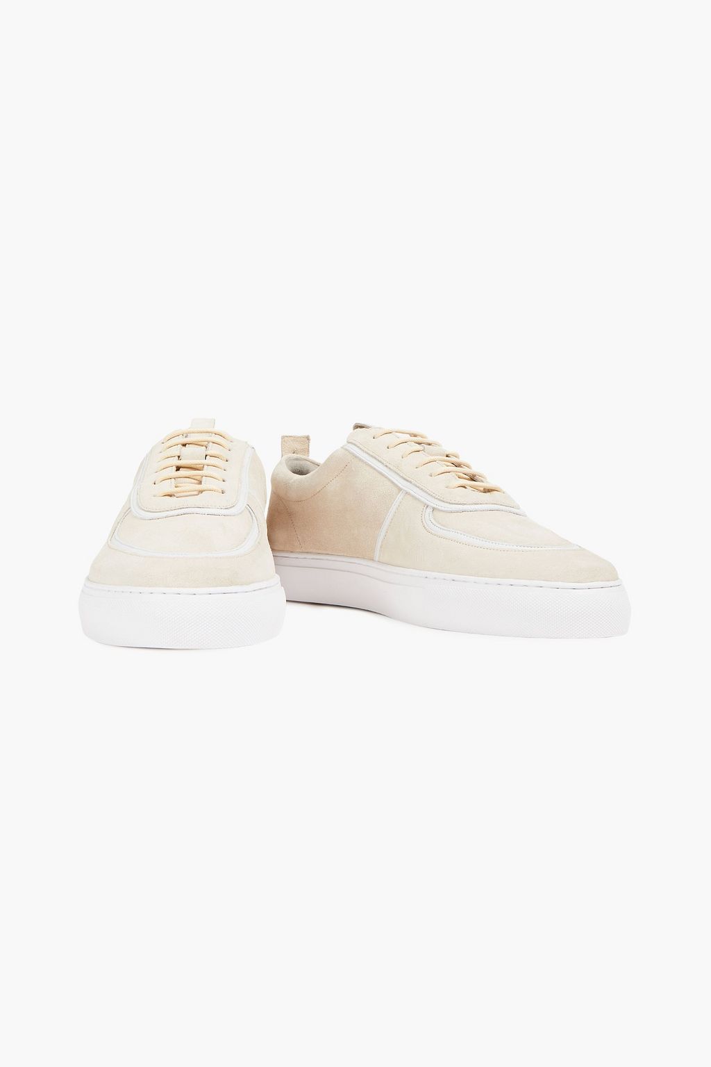 GRENSON Leather-trimmed suede sneakers