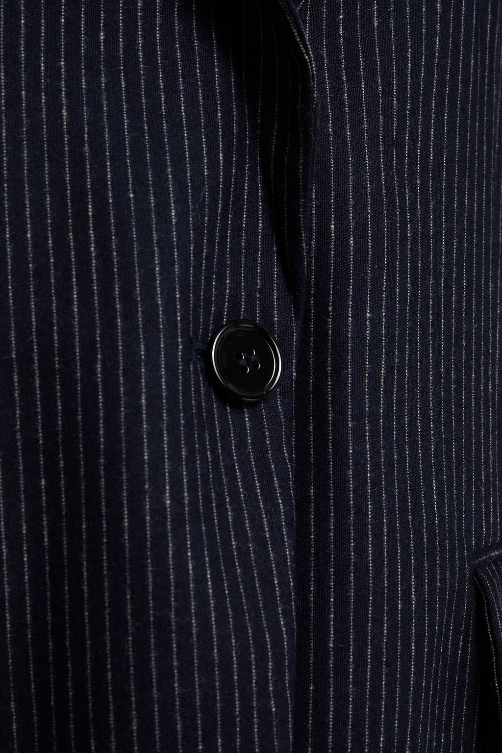 MM6 MAISON MARGIELA Layered lace-trimmed satin and pinstriped wool blazer
