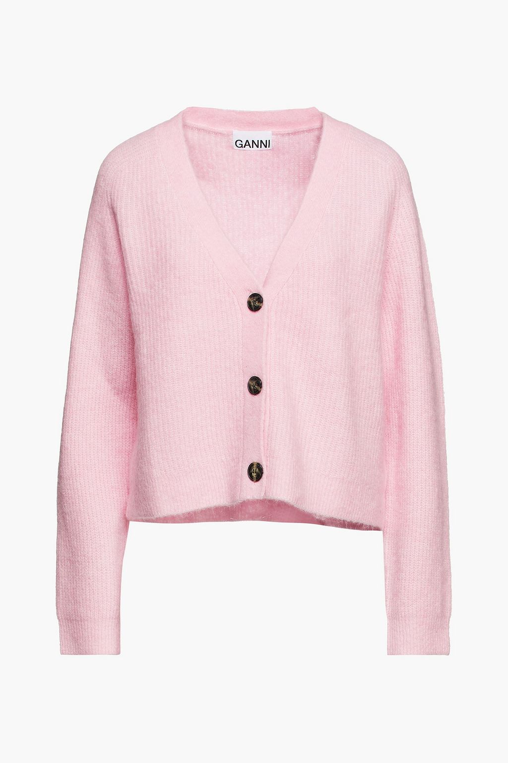 ganni pink cardigan