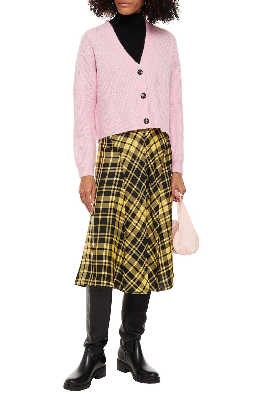 GANNI Mélange knitted cardigan