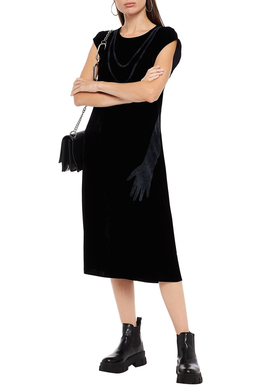 MM6 MAISON MARGIELA Printed velvet midi dress