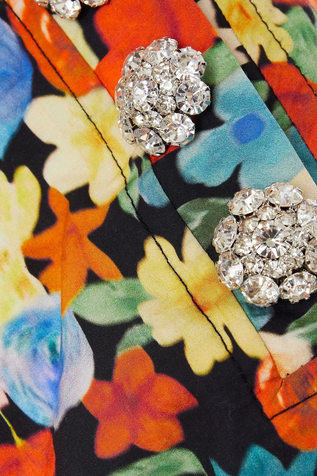 GANNI Floral-print cotton-poplin blouse