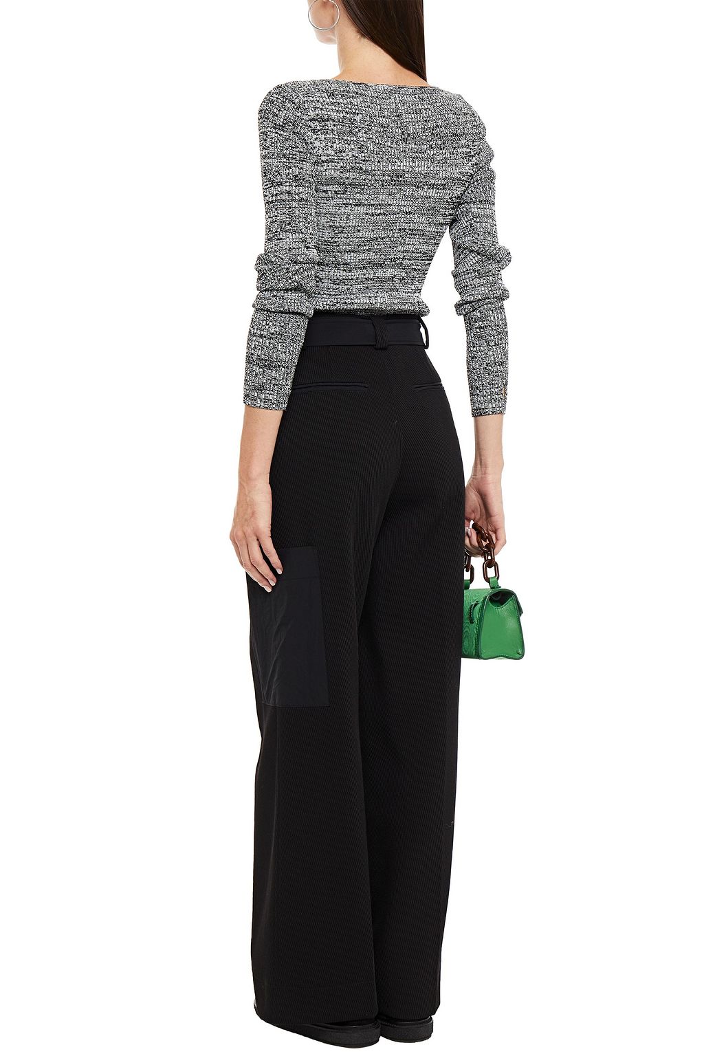 GANNI Shell-paneled drill wide-leg pants