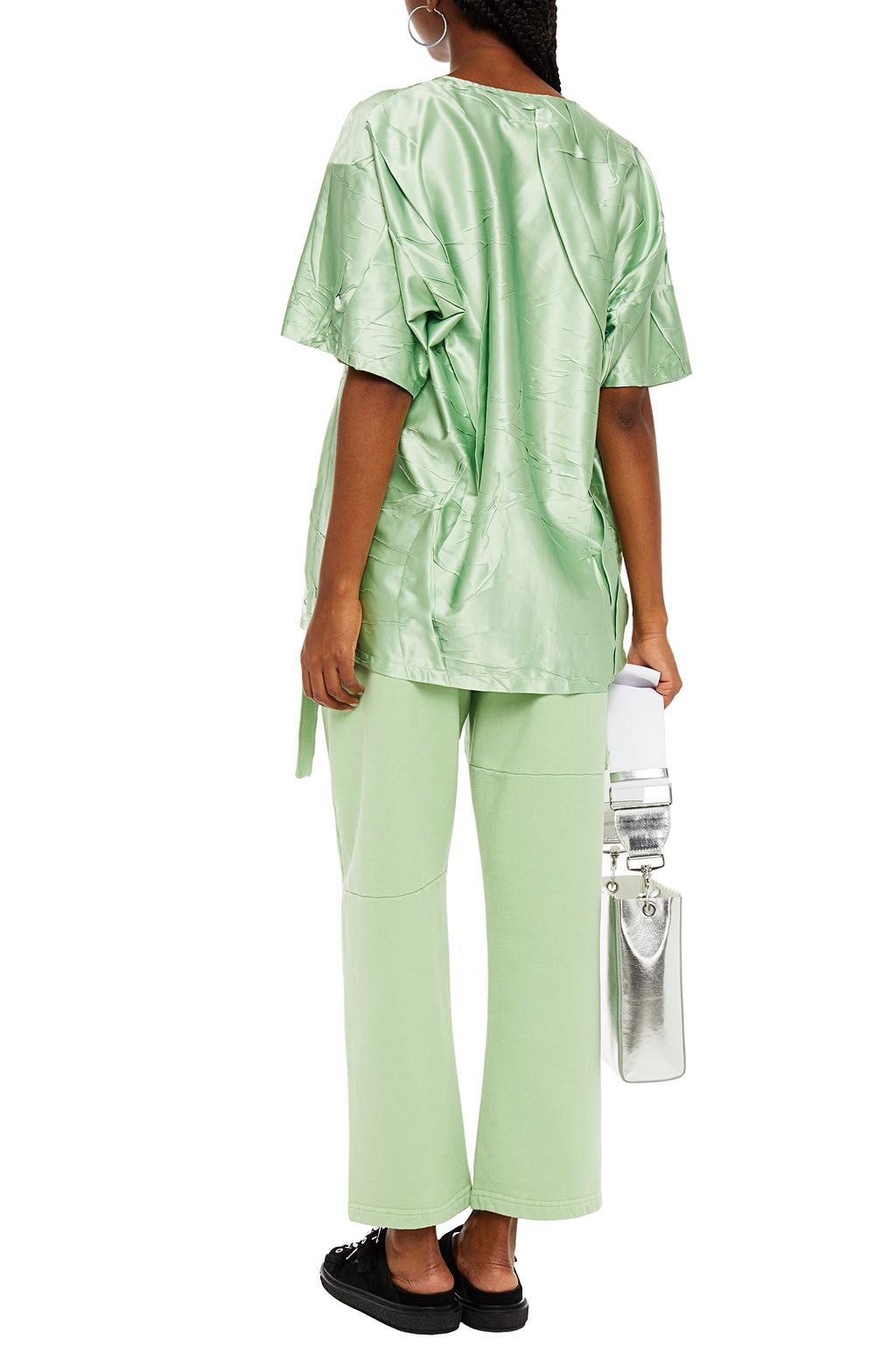 MM6 MAISON MARGIELA Cropped French cotton-terry wide-leg pants