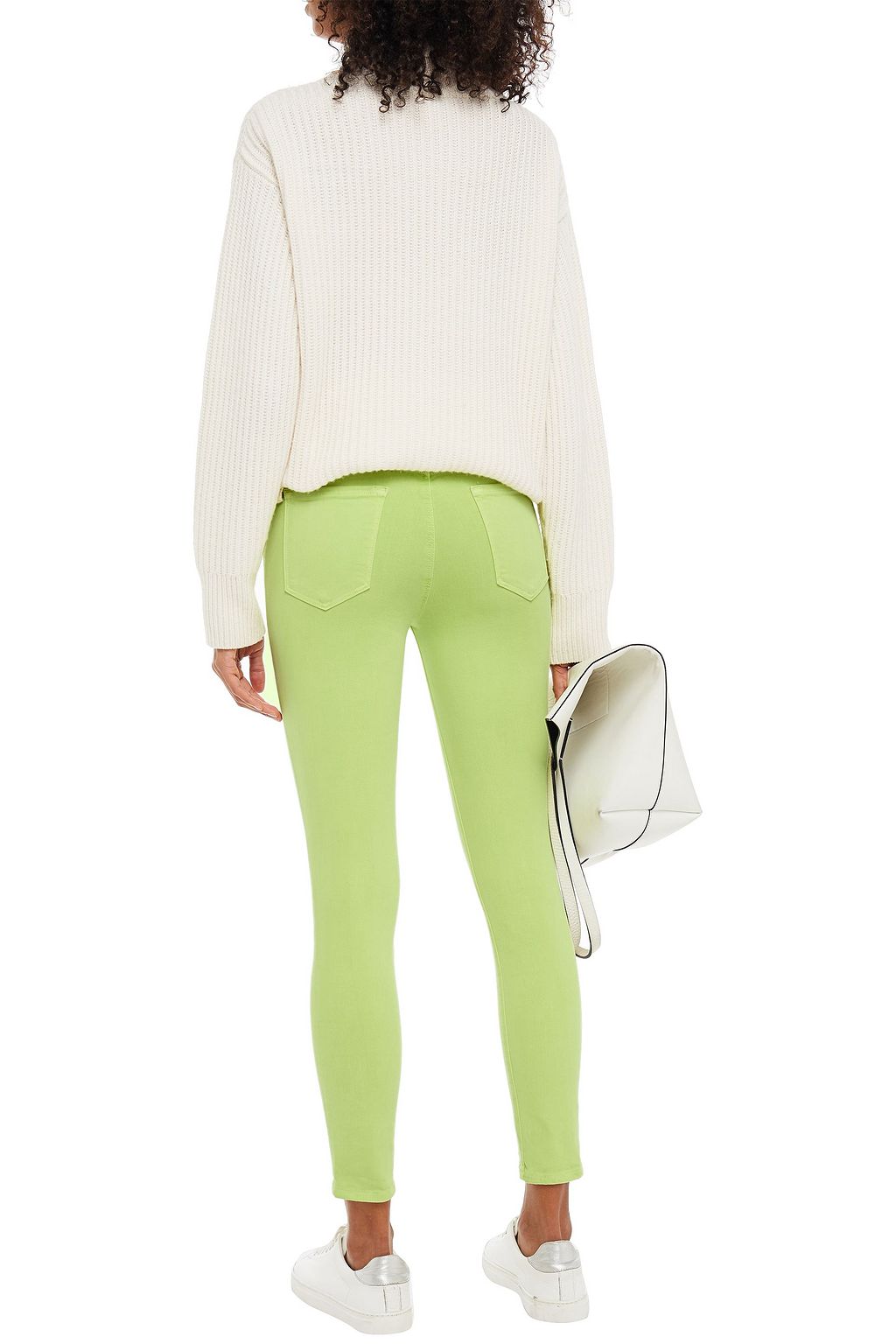 J BRAND Coated printed high-rise skinny jeans