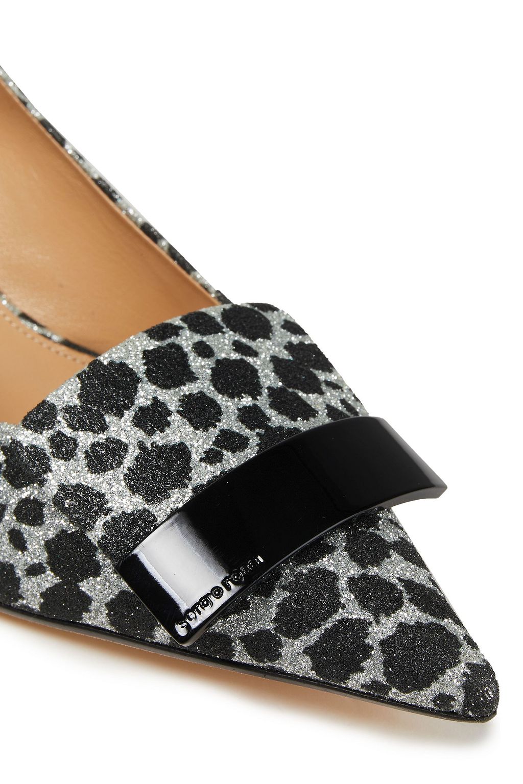 SERGIO ROSSI sr1 glittered leopard-print cotton-blend pumps