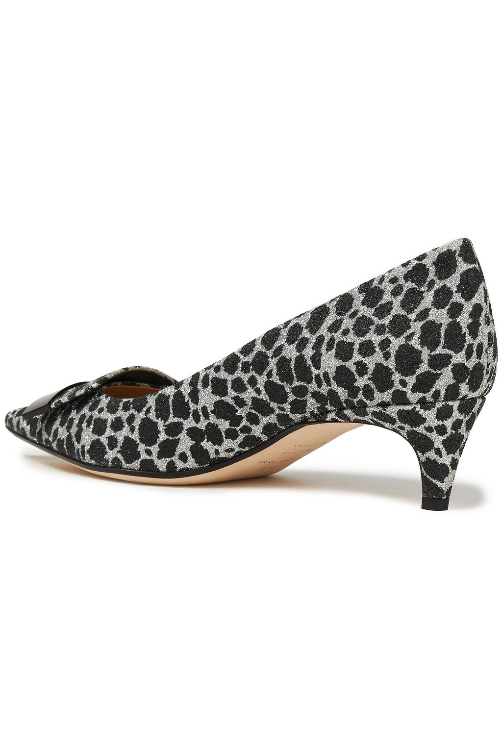 SERGIO ROSSI sr1 glittered leopard-print cotton-blend pumps