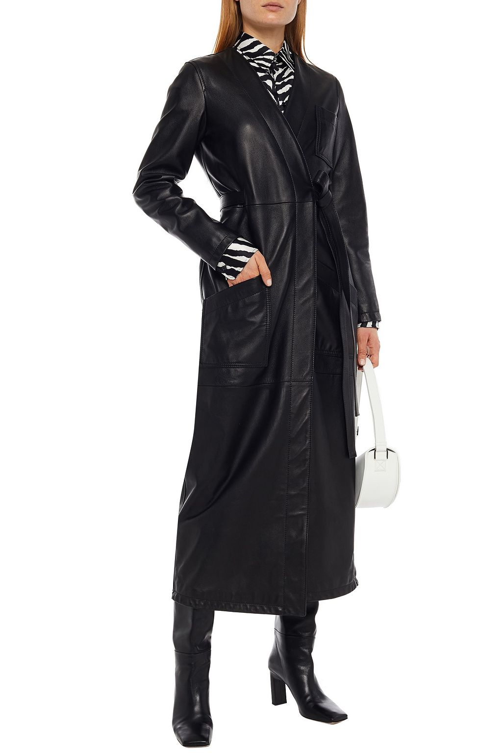 leather wrap coat