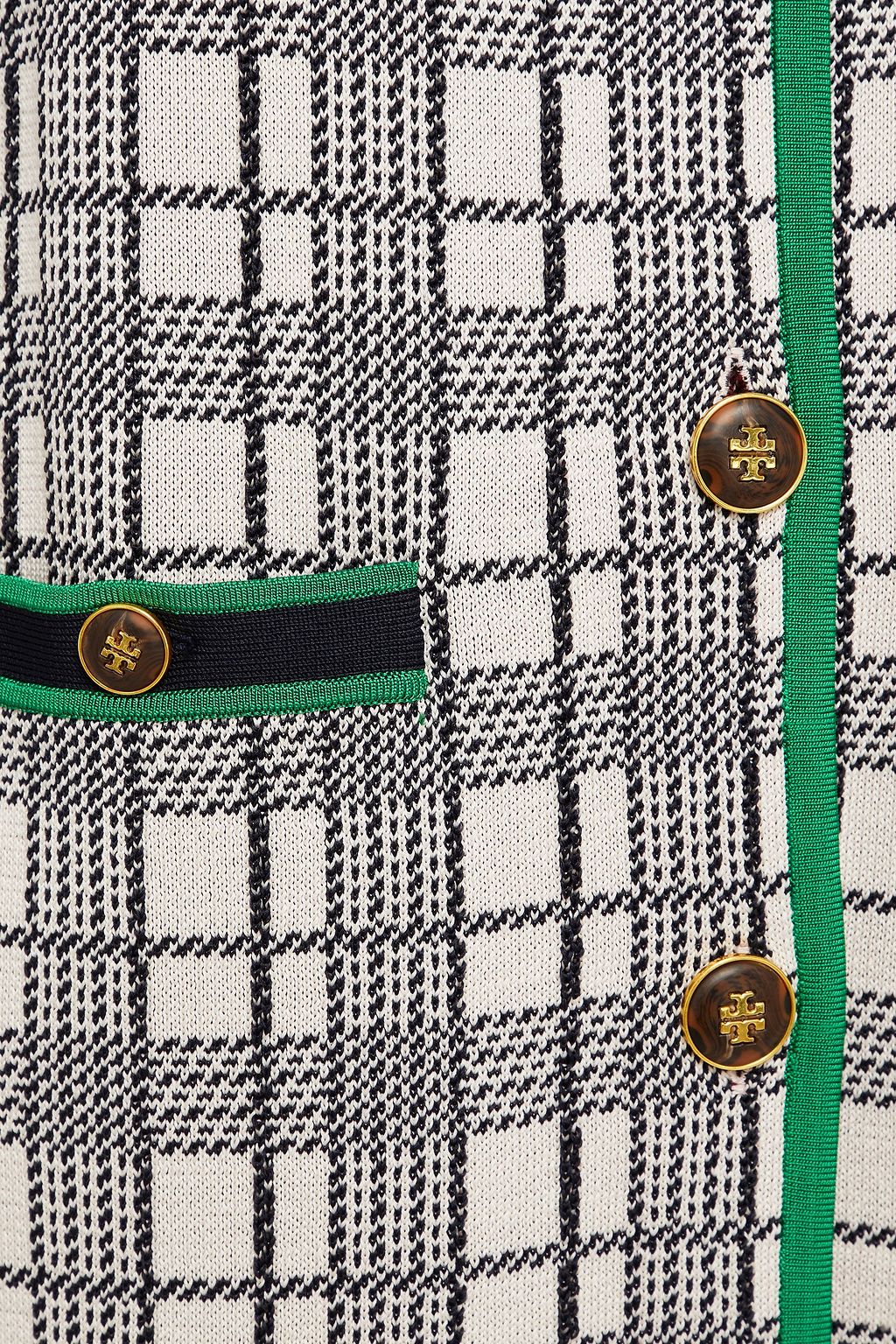 TORY BURCH Kendra checked jacquard-knit coat