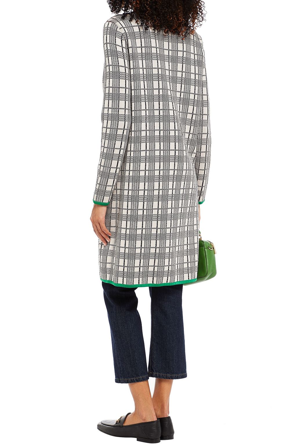 TORY BURCH Kendra checked jacquard-knit coat