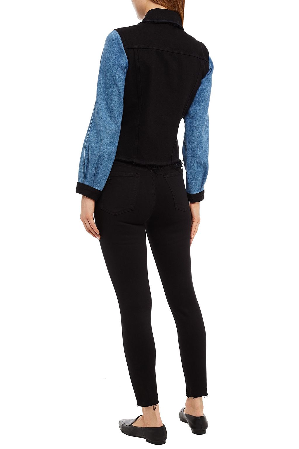 J BRAND Frayed paneled denim jacket