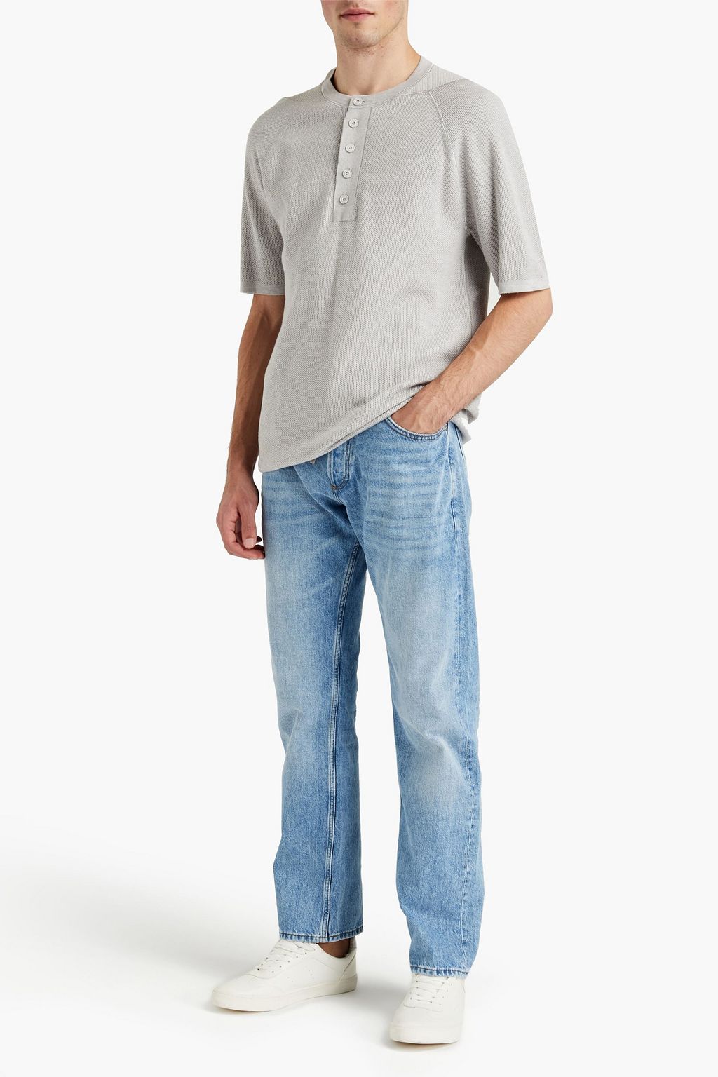 HELMUT LANG Cotton-blend piqué T-shirt