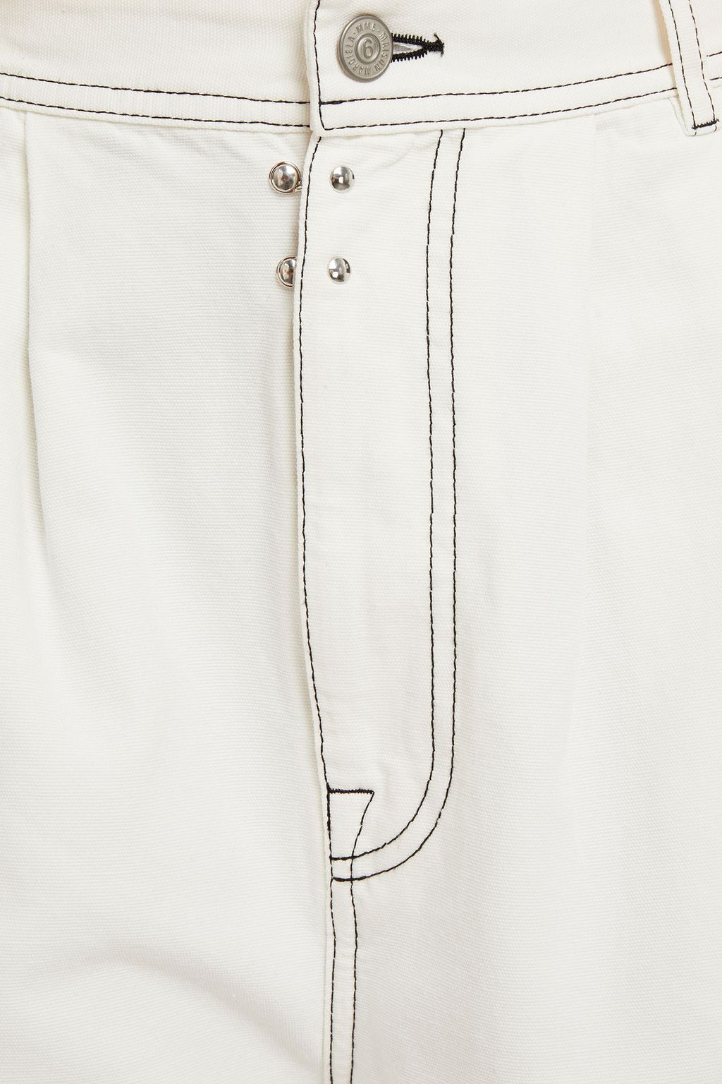 MM6 MAISON MARGIELA Cropped pleated cotton-canvas wide-leg pants