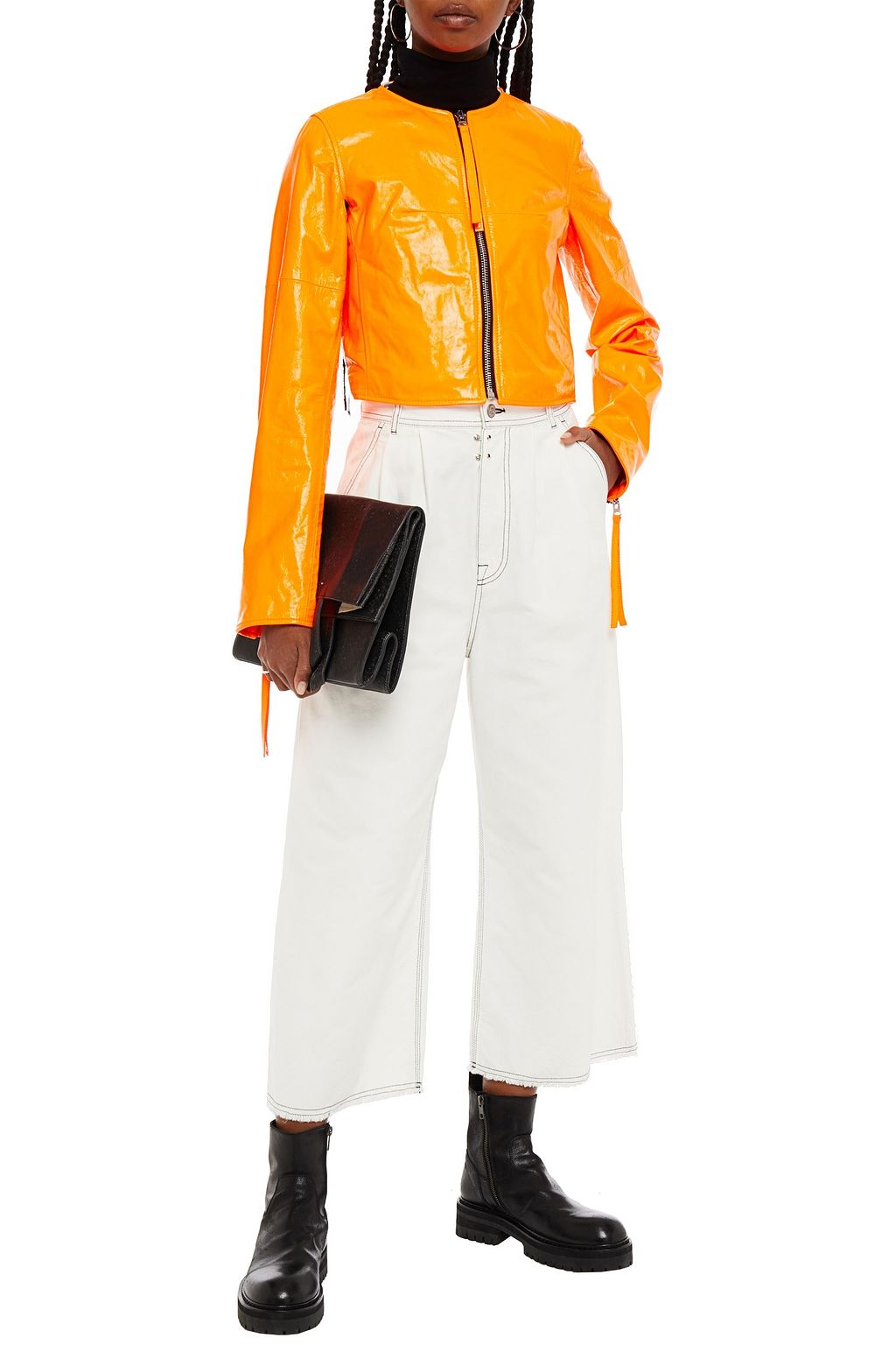 MM6 MAISON MARGIELA Cropped pleated cotton-canvas wide-leg pants