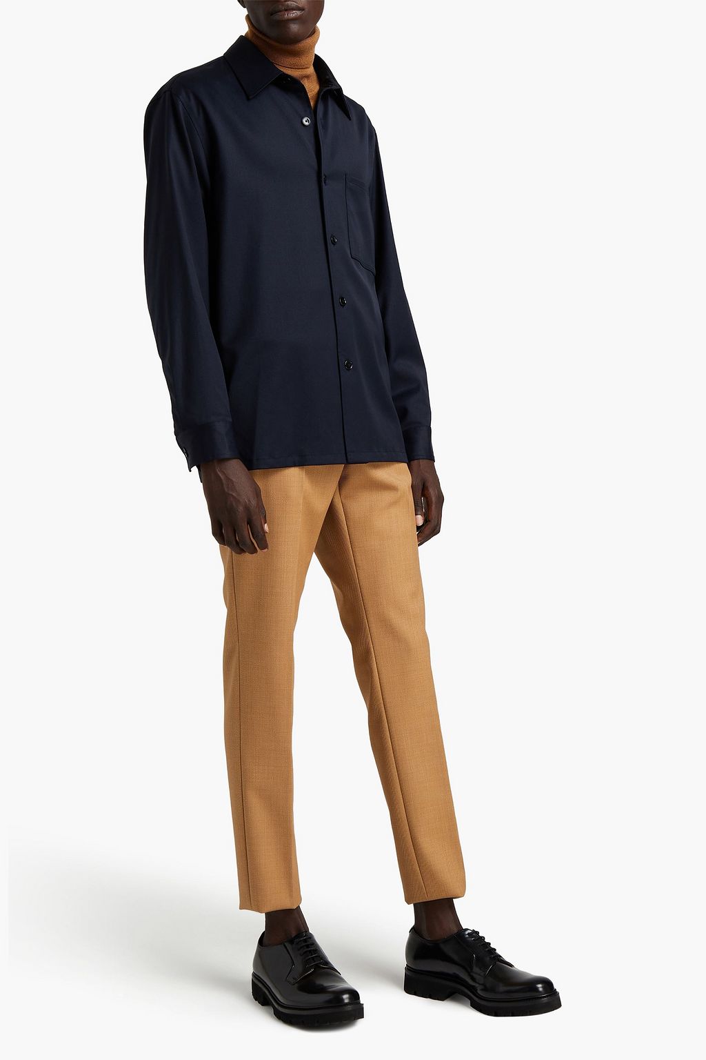 THEORY Clyfford wool-blend twill shirt