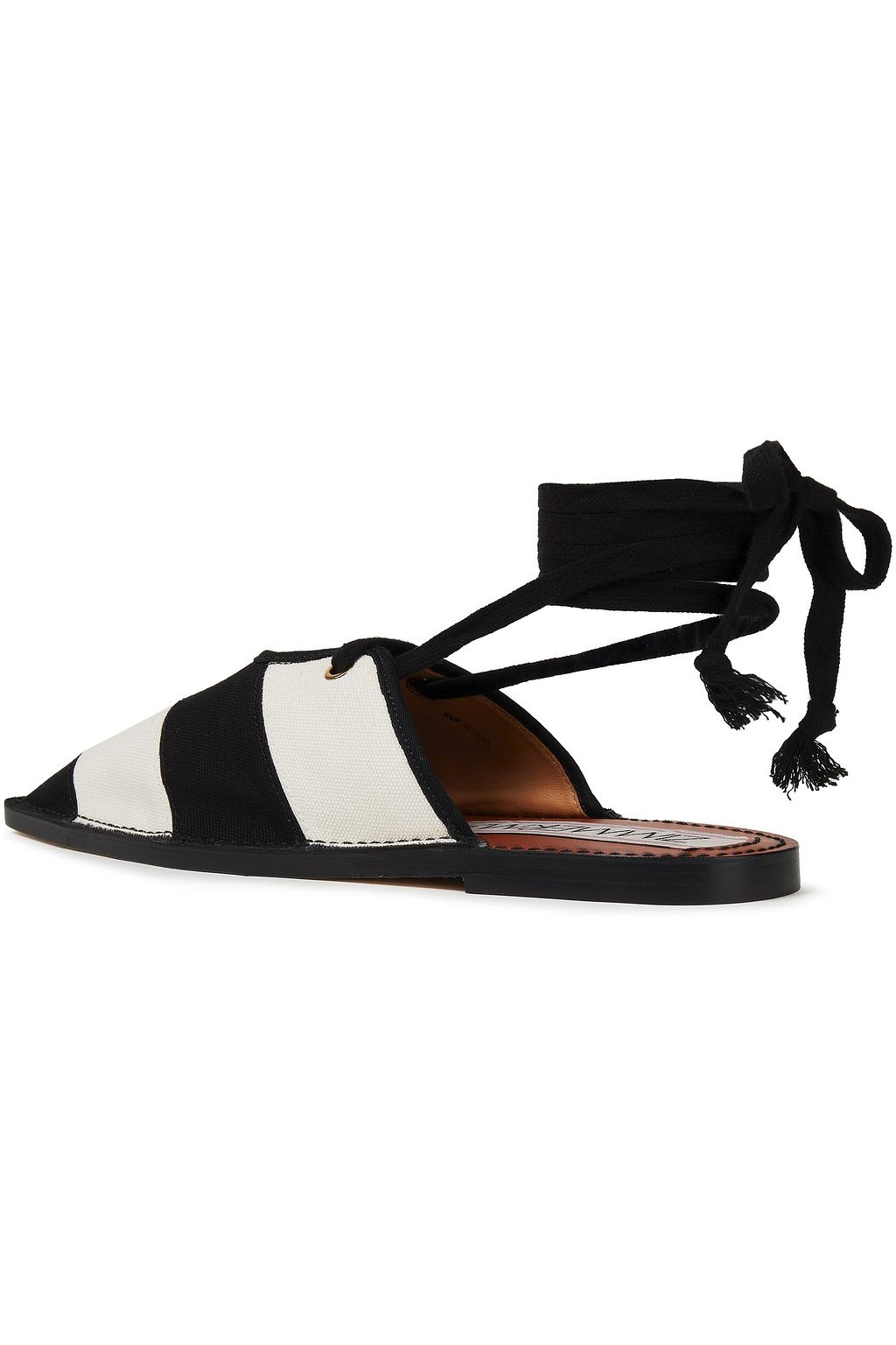 ZIMMERMANN Lace-up cotton-canvas slippers