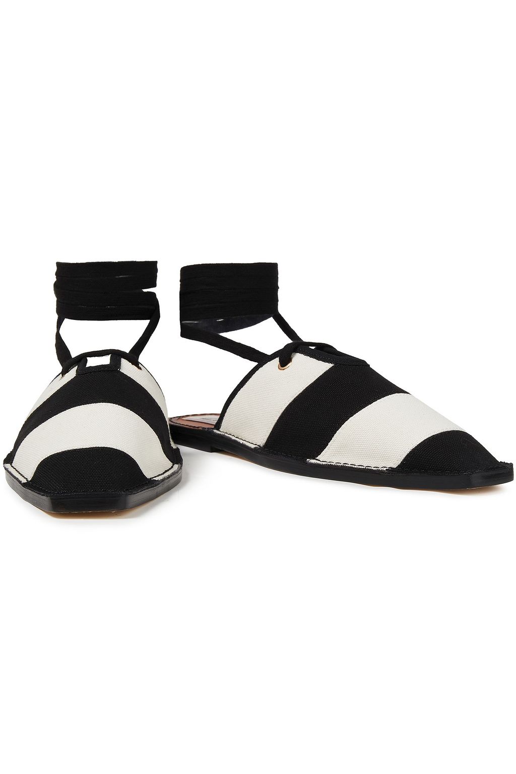 ZIMMERMANN Lace-up cotton-canvas slippers